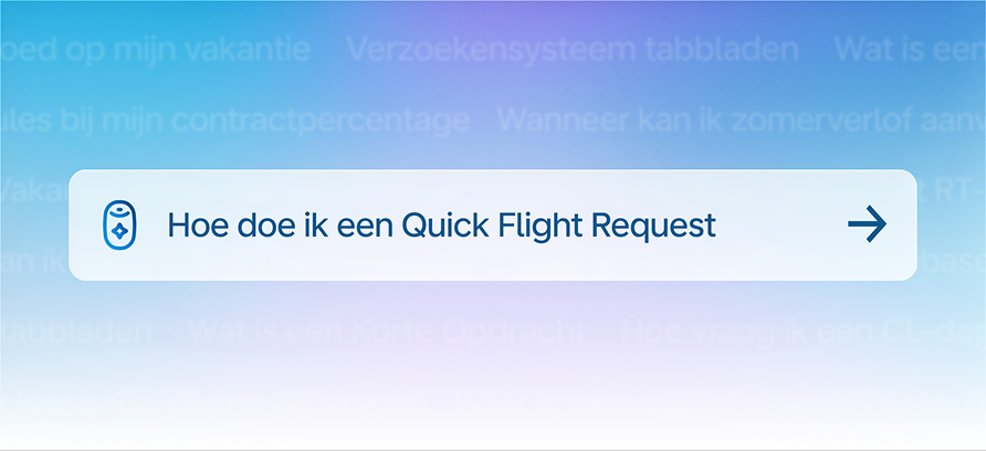AI search interface for finding a Quick Flight Request
